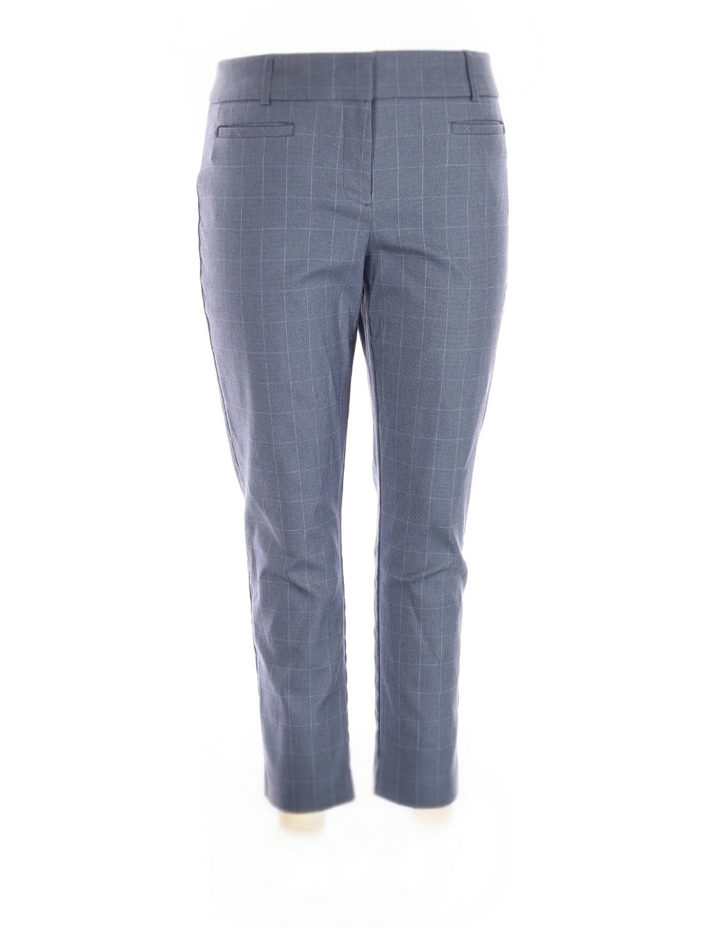 NEW Van Heusen Skinny Leg High Rise Blue Plaid Stretch Dress Pants Size 14